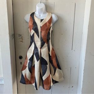 H&M Textured Op Art Fit and Flare Dress